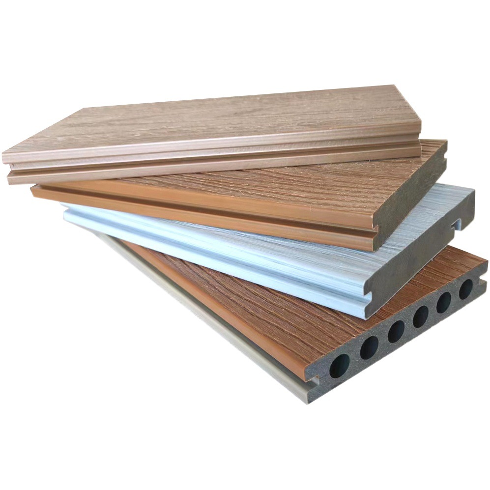 Segunda generación co-extruido piso de madera-plástico WPC profundo relieve piso sólido piso al aire libre interior y al aire libre placa decorativa anti-corrosión