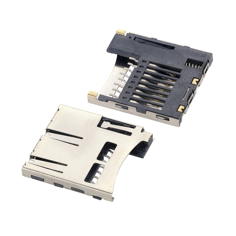 MUP品牌-原厂直供9PIN自弹式带PUSH功能TF卡座 内存卡记忆卡座