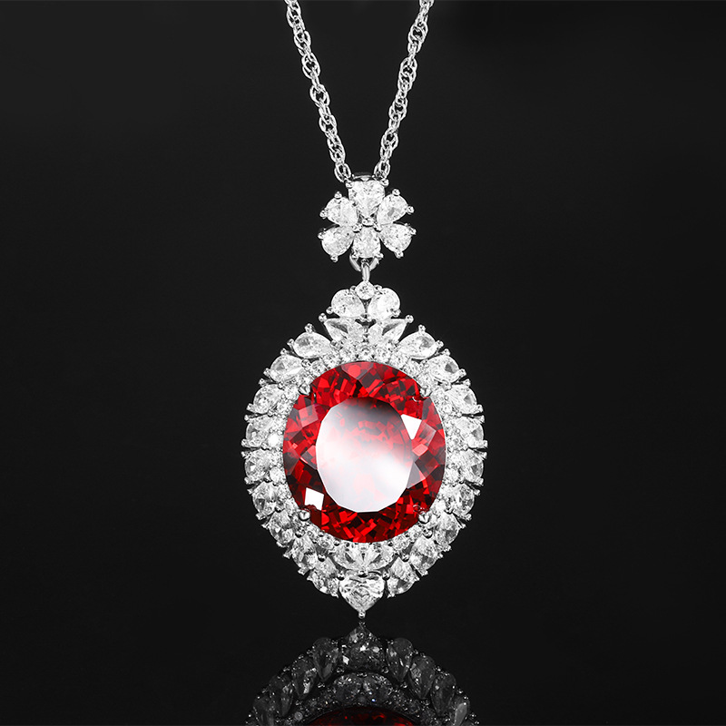 2024 nueva joyería Zhuang Shengsheng fondo de cobre chapado en oro simulación nido de pájaro cortado en forma de huevo colgante de lujo ligero piedra principal 18*20