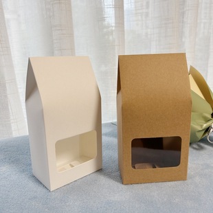 Spot Wholesale Candy Packaging Box 8X5X16Cm Transparent Pvc Window Kraft Paper Handmade Gift Packaging Box