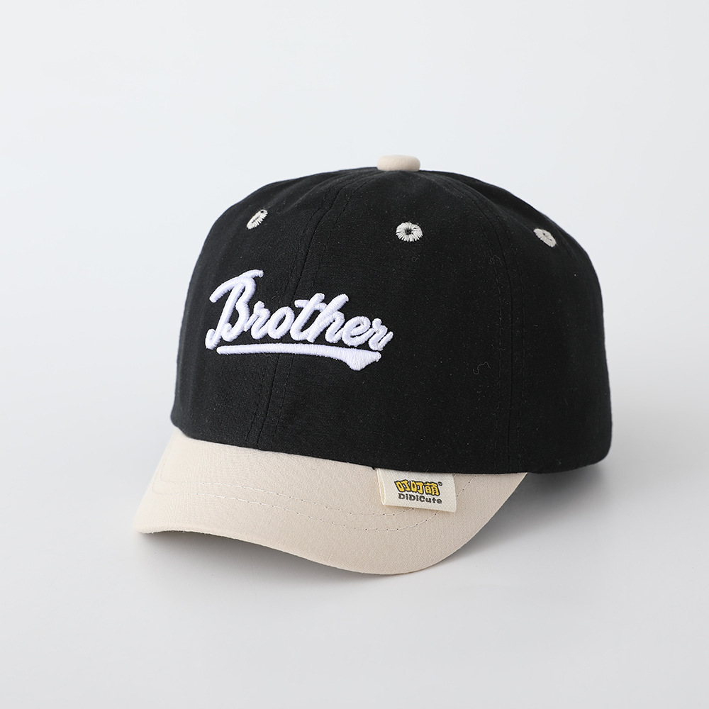 Cappello da sole casual per bambini UPF 50+ con blocchi di colore, cappellino per neonati, primavera/autunno, con visiera corta, cappello da baseball alla moda per bambini._voghion.com