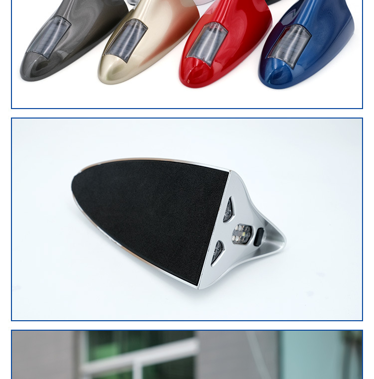 Shark Fin Solar Strobe Light Car Universal Roof Anti-Rear Collision Strong Magnetic Model 18 Lights Modified for Decoration
