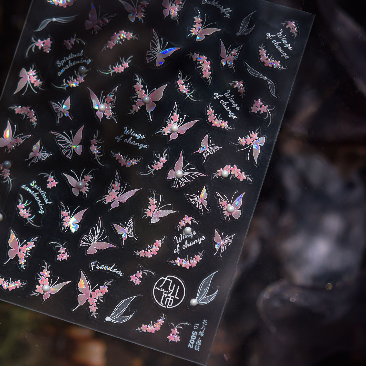 Red de celebridades de la red de uñas nuevas pegatinas de diamantes de cristal estilo explosivo pequeño pegatinas de uñas frescas pegatinas de joyería de flores y mariposas de alta calidad al por mayor