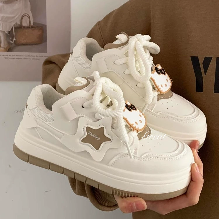 2024 новые весенне-осенние нишевые кроссовки без столкновений на платформе со звездами, Женская Спортивная повседневная обувь универсального дизайна