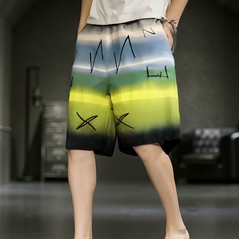 Летние мужские пляжные шорты, спортивные повседневные брюки средней длины, шорты с принтом, быстросохнущие шорты для серфинга и рафтинга, мужские шорты короткого кроя