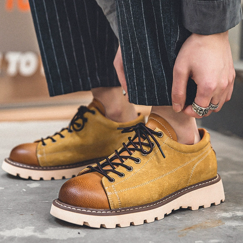 Footwear for leather shoes English style, men's classic low universal non-slip shoes for leisure, autumn