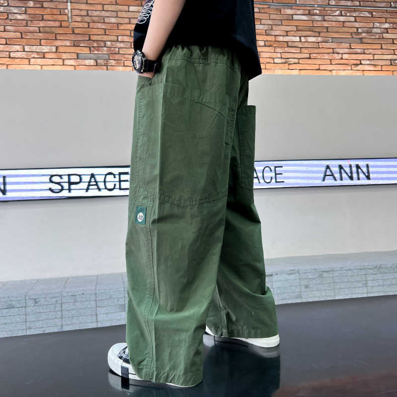 Pi Shuai Pojkar Tunna 2024 Nya Myggsäkra Mellanstorlekar Stora Barn Sommararbetsbyxor Trendiga_voghion.com