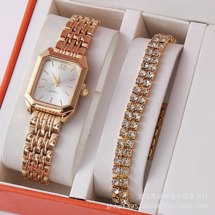 Shein Popular Women's Bracelet Watch European and American Hot-Selling Brand Alloy Chain Fashion Watch in Stock