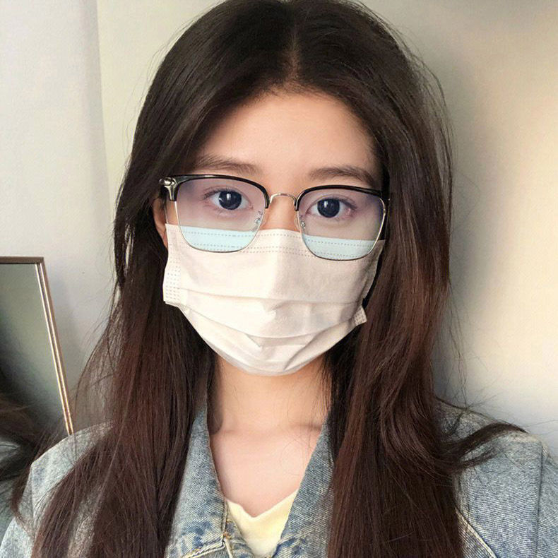 Gafas débiles rojas y verdes para conducir al aire libre, línea de cejas, medio marco, espejo plano de alta definición, los hombres pueden equiparse con gafas de miopía