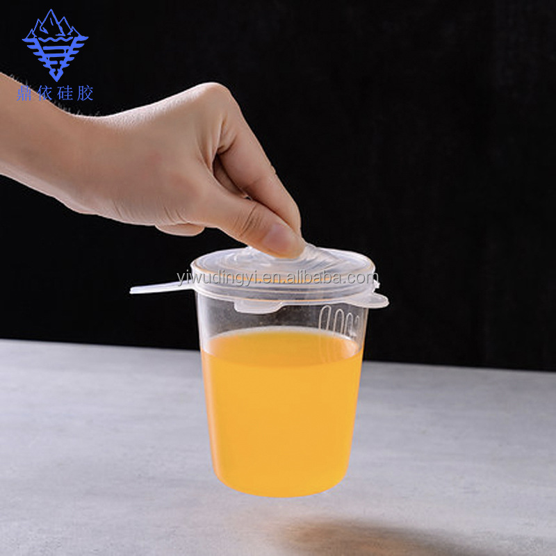 Grado alimenticio anti-olor estirable redondo de silicona cubierta de mantenimiento fresco Juego de 6 piezas cocina portátil tapa sellada tapa del Tazón de taza