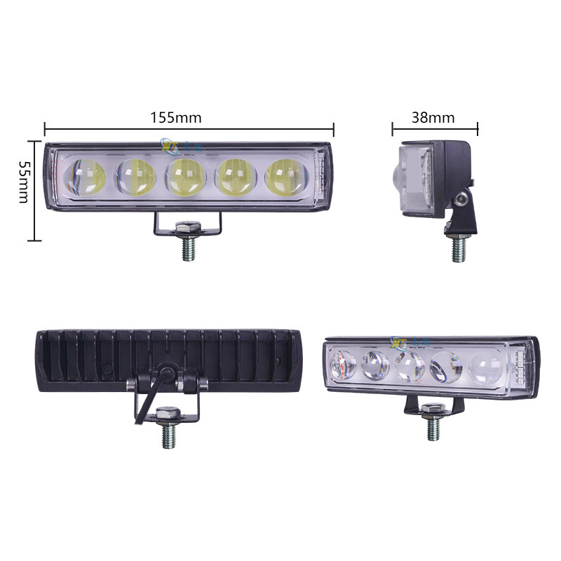 Lámpara de motocicleta eléctrica 5 perlas 3 lados 5 lámparas LED externo a prueba de agua rojo y azul explosión flash universal superbrillante cambio