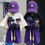 哪吒男童夏装套装薄款2025新款夏季洋气纯棉短袖痞帅炸街两件套