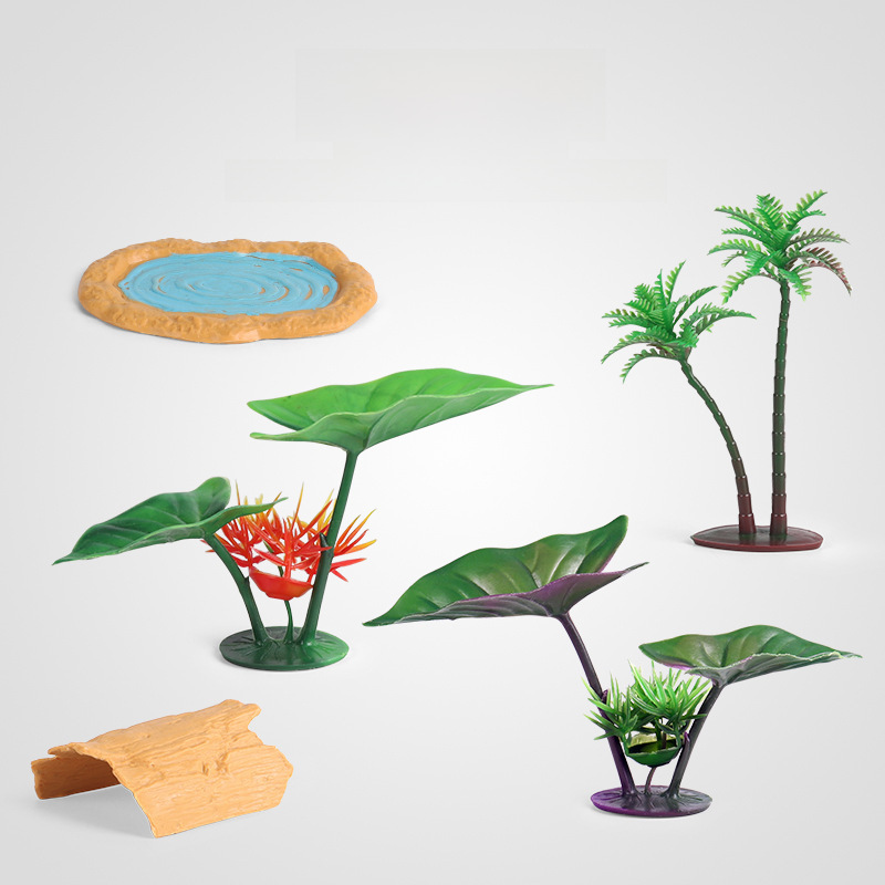 仿真動植物模型池塘樹荷葉椰子樹木微觀場景農場魚塘農家樂擺件