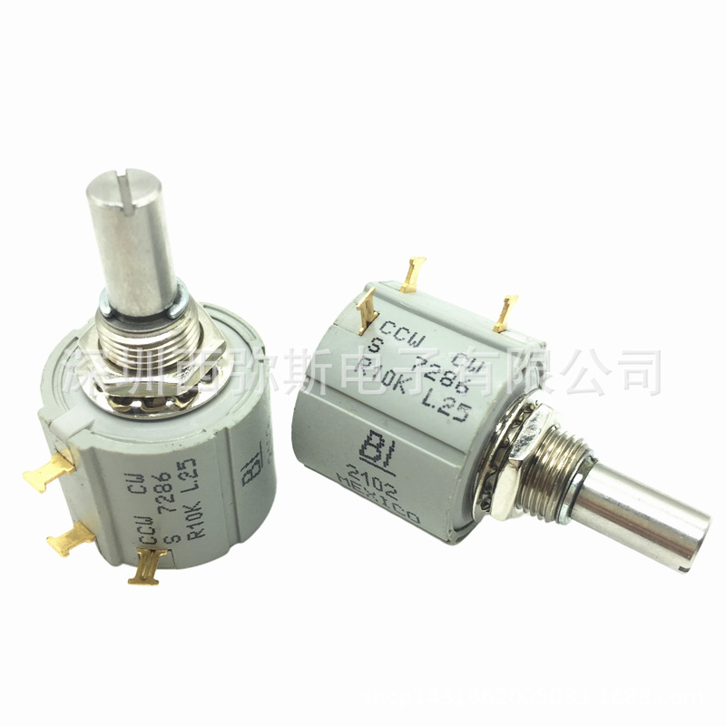 全新美国BI精密多圈线绕电位器 7286 R10K L.25 10圈  MEXICO产