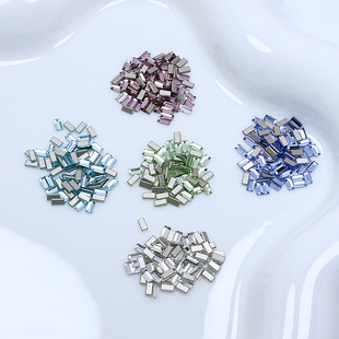 Dongzhou crystal flat nail drill 4*2 small long wear nail DIY sticky diamond mini nail jewelry factory wholesale