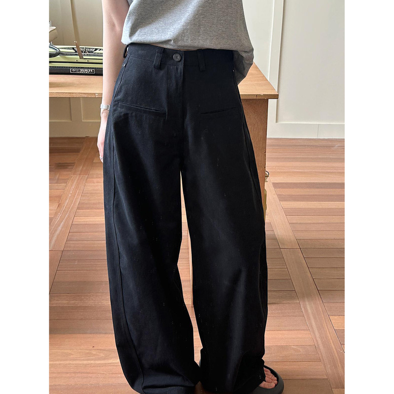 3664 #   「Fat Hiding Pants」Straight Scimitar Pants Women's Summer Trousers Loose and Easiest for Match Slimming Casual Pants