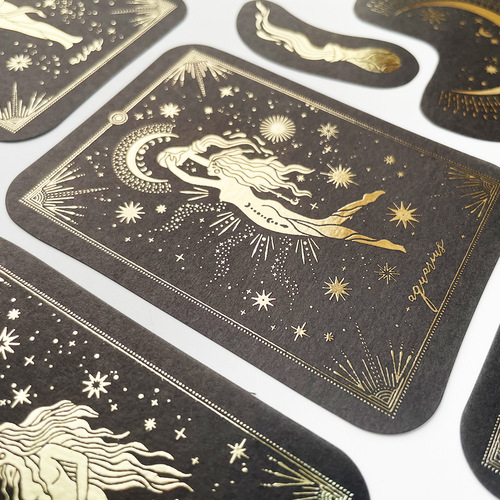 Cold stamping sticker bag handbag and paper hot stamping handbag sticker creative constellation girl sticker literary and artistic decoration material