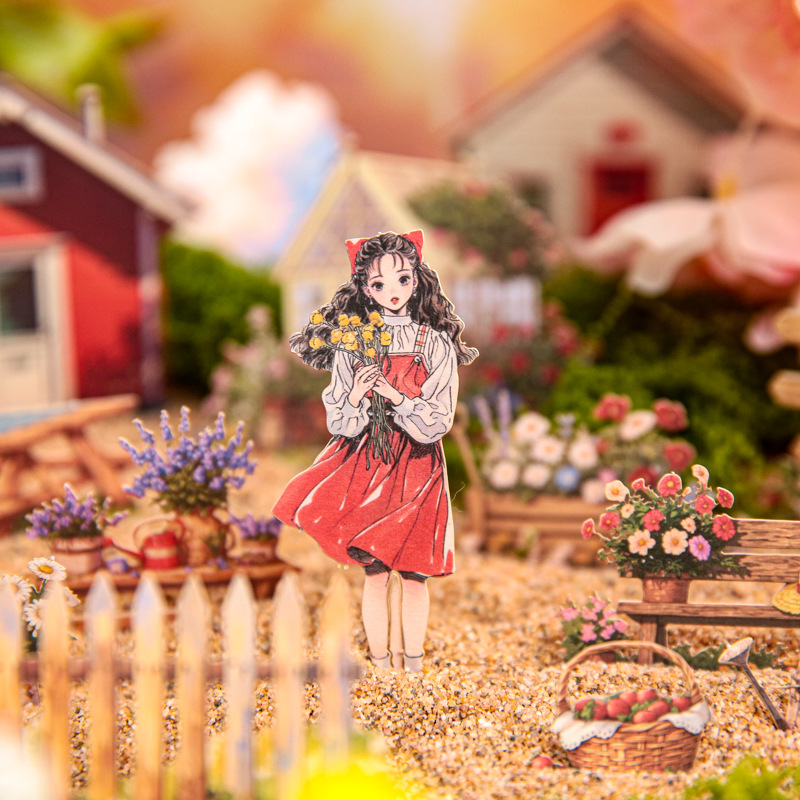 El paquete de pegatinas grandes del Sr. Paper, serie de diario de construcción de sueños, pegatinas de tarjetas duras talladas, pegatinas de material de base de cuenta manual