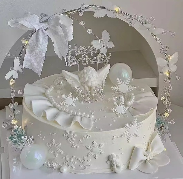 Navidad hermosa mariposa cristal hierro forjado torta decoración Cupido corona de cumpleaños adornos horneados