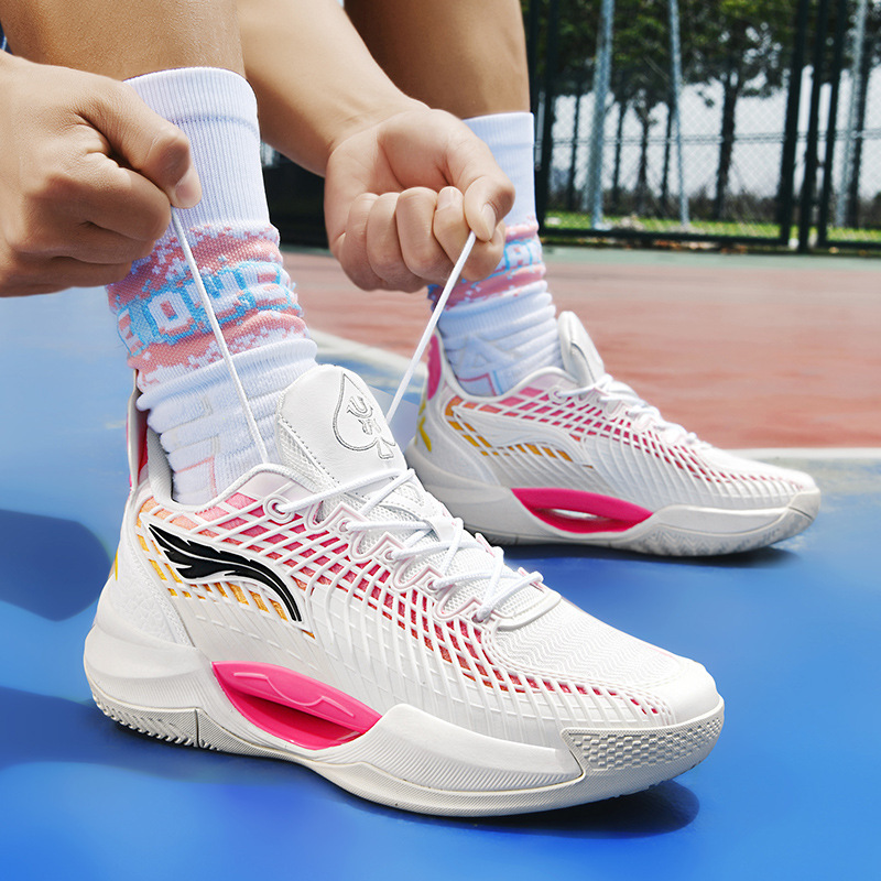 Student Men's Training Shoes, Low-Top Practical Luminous Sports Shoes, Indoor and Outdoor Basketball Shoes