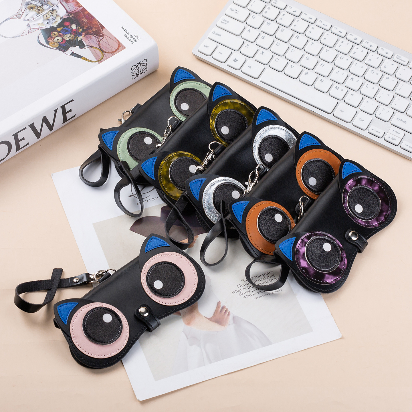 Bolsas de gafas personales transfronterizas para la calle bolsas de gafas colgantes caja de gafas de sol bolsas de gafas de sol pu