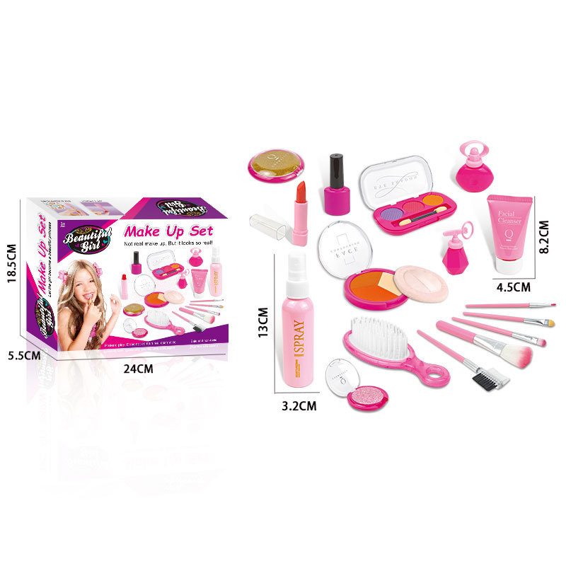 Niños transfronterizos en casa simulación de juguetes de maquillaje para niñas con paquetes de maquillaje no borrables para niñas para jugar