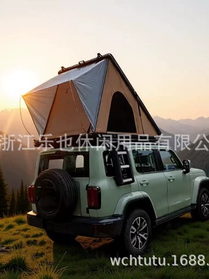 Triangular Hard-Top Aluminum Alloy Car Roof Tent for Suvs, Outdoor Camping, No-Setup Quick-Open