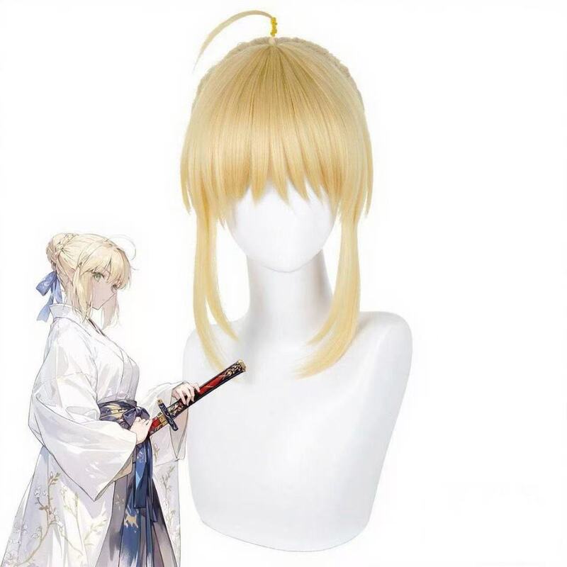 Silk Fate Altria Anime Cosplay Wig with Realistic Scalp Top Full Headpiece
