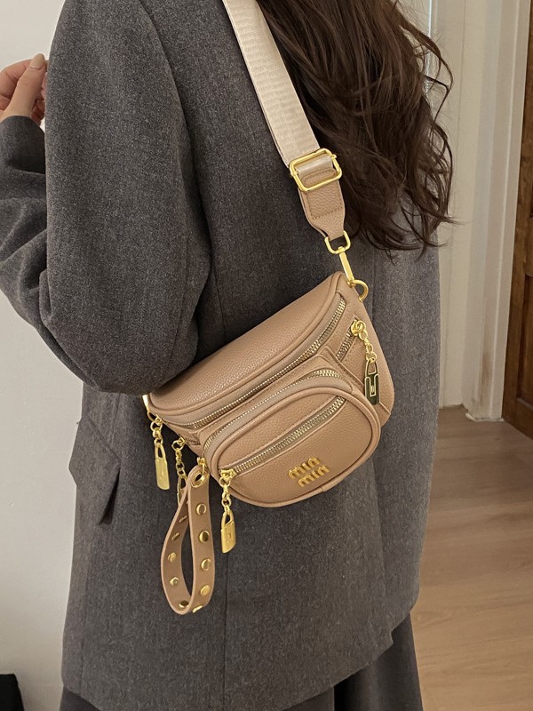 Bolso de tendencia transfronteriza para mujeres 2026 nuevo bolso de pecho de moda textura casual correa de hombro ancha mochila de hombro