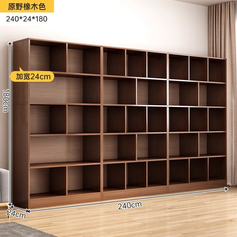 Estantes de madera maciza Estantes de piso sala de estar Oficina archivador contra la pared Gabinete de madera Gabinete de biblioteca doméstica