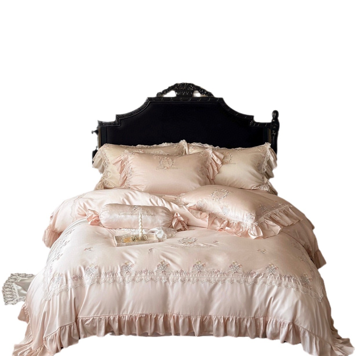 Girl's Sweet High Density 100 Lanjing Tencel Summer Girl's Bedroom Bedding Home Four-piece Set