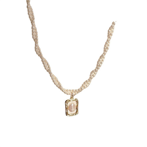 Minimalist Design Double Pearl Knot Necklace with a Sense of Luxury, Exclusive and Light Luxury Women's Necklace, Popular Wholesale