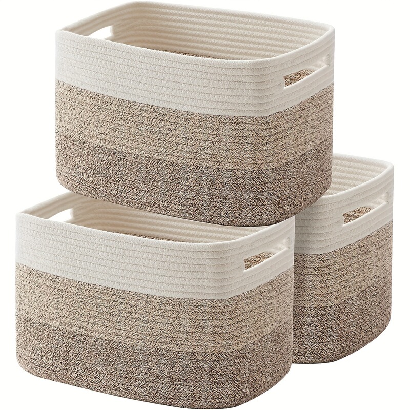 Rectangular storage basket source factory woven storage basket square hollow handle laundry basket toy organizing basket