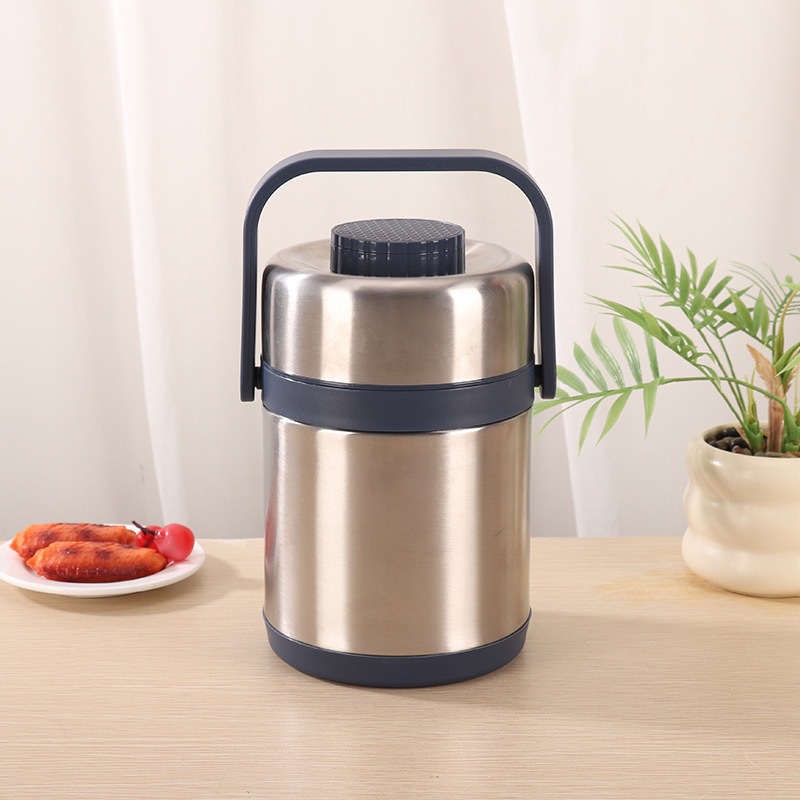 Fiambrera de aislamiento 304 barril de aislamiento de tres capas de acero inoxidable, olla de elevación sellada en capas de tres compartillas, soporte personalizado de gran capacidad