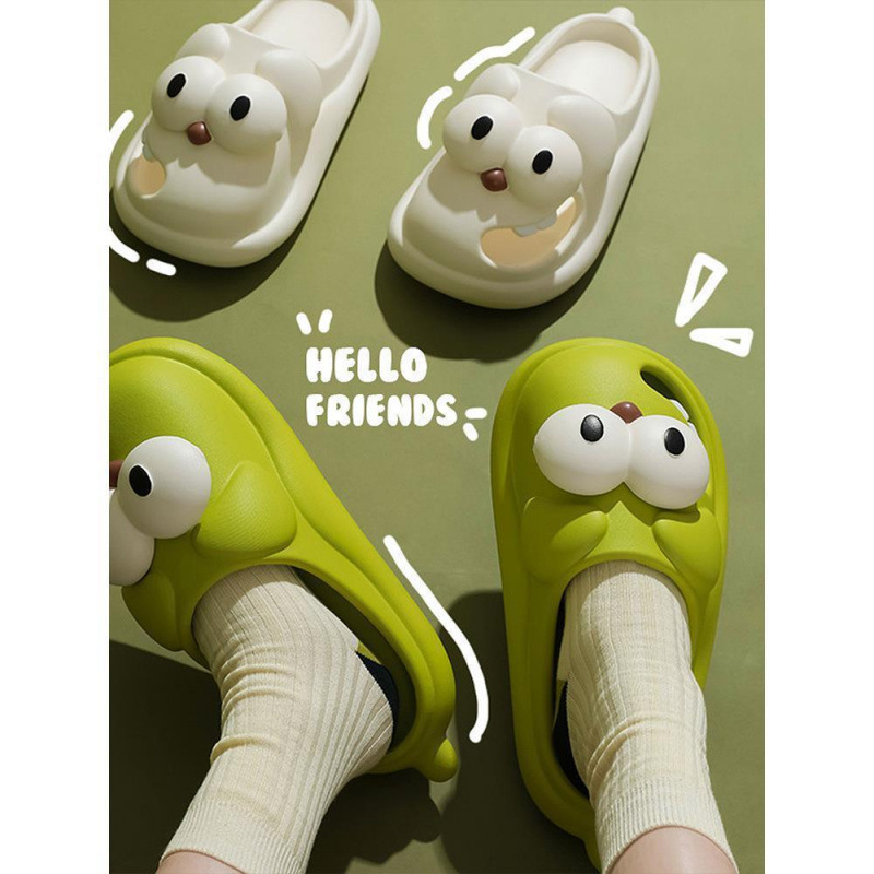 Cross-border best-selling new indoor home slippers for women, featuring a cute and quirky cartoon design with big eyes, perfect for summer