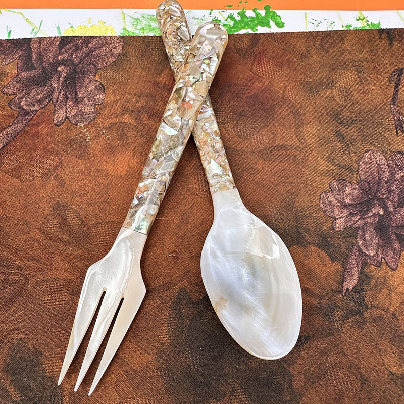 16cm ins风クリエイティブシェルスプーンレトロフォークスプーン食器コーヒースプーンデザートフォーク高颜値フォークスプーンセット|undefined