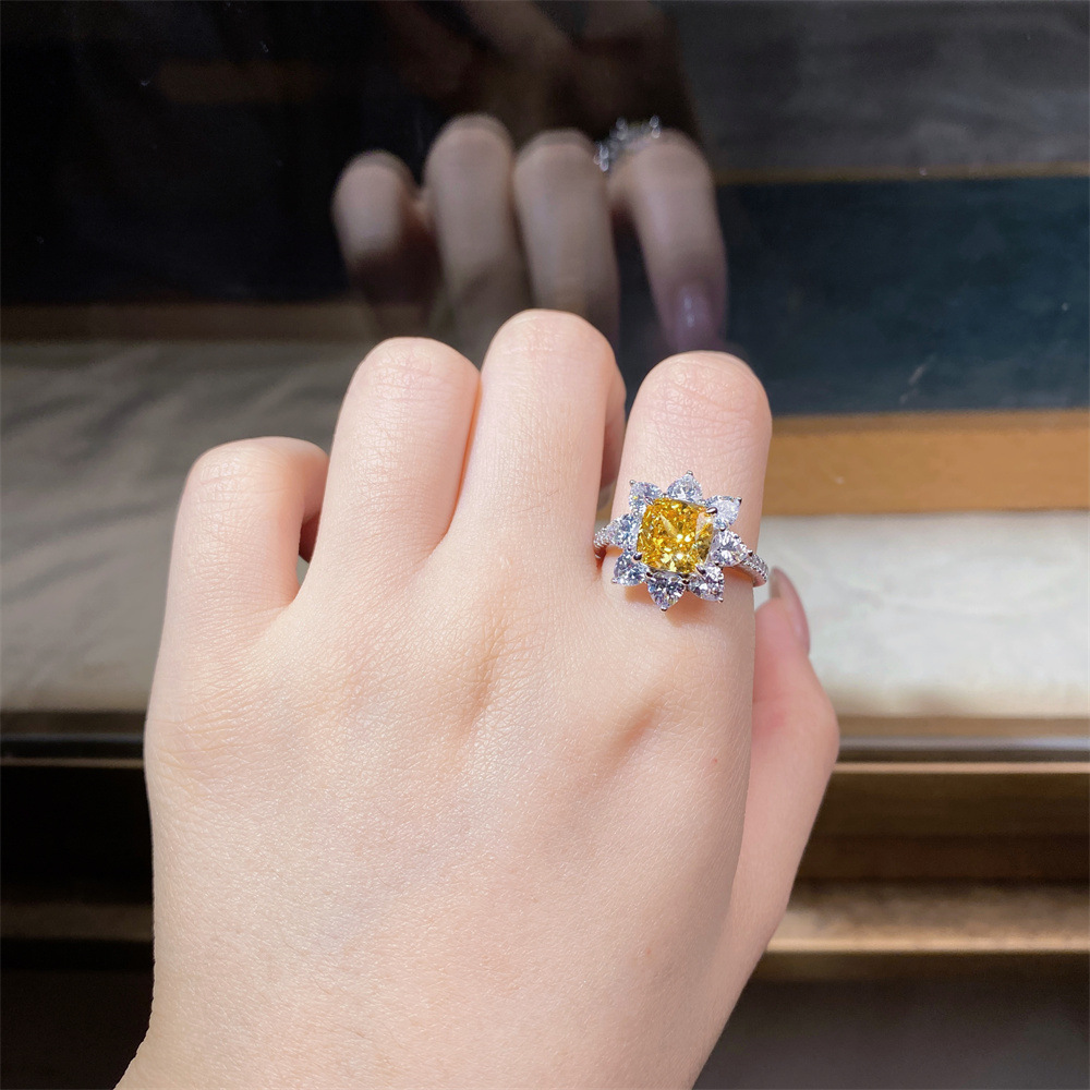 Tancise, anello da donna in argento Sterling con pietre preziose di colore giallo, per matrimonio, fidanzamento e cocktail _voghion.com