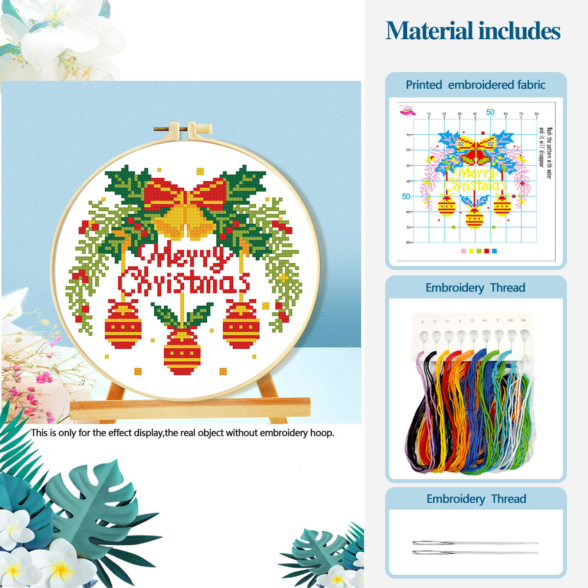 Traje de punto de cruz transfronterizo Colección de Navidad 4 decoraciones pequeñas de punto de cruz de edición limitada de vacaciones