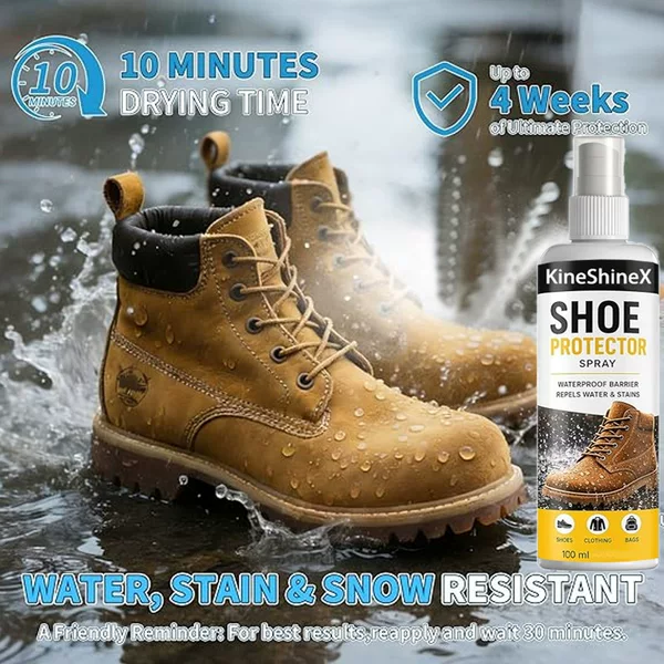 Kineshinex Shoe Protection Spray for Rain and Stain Protection, Suitable for Suede Sneakers, Stain-Resistant and Waterproof Spray