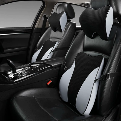 Car Headrest 3D Mesh Memory Foam Lumbar Support Pillow Neck Pillow Universal for All Seasons Car Neck Support Pillow