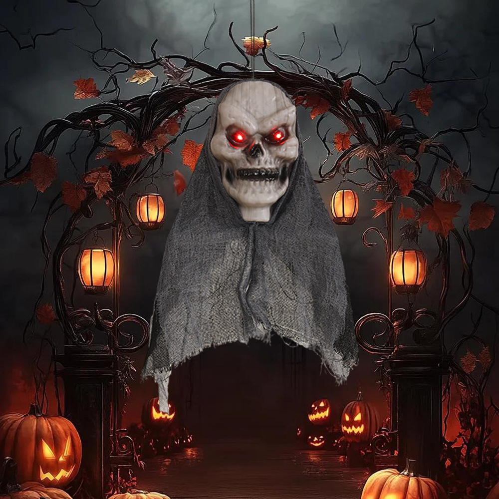 Cross-border Halloween Colgando Gasa fantasma Face Ghost Skull Terror Accesorios Tricky Escena al aire libre Patio