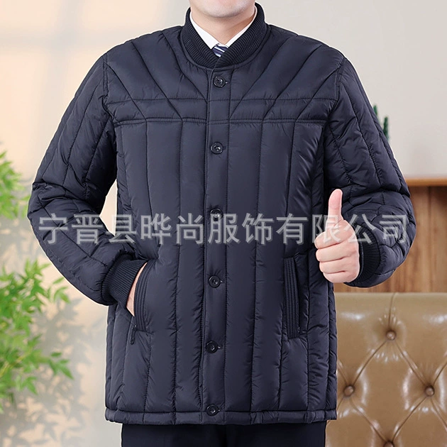 Оптовая Продажа с фабрики Мужская куртка на пуговицах среднего возраста с хлопковой подкладкой, Мужская маленькая куртка с хлопковой подкладкой и толстая подкладка с хлопковой подкладкой плюс удобрение для увеличения зимы
