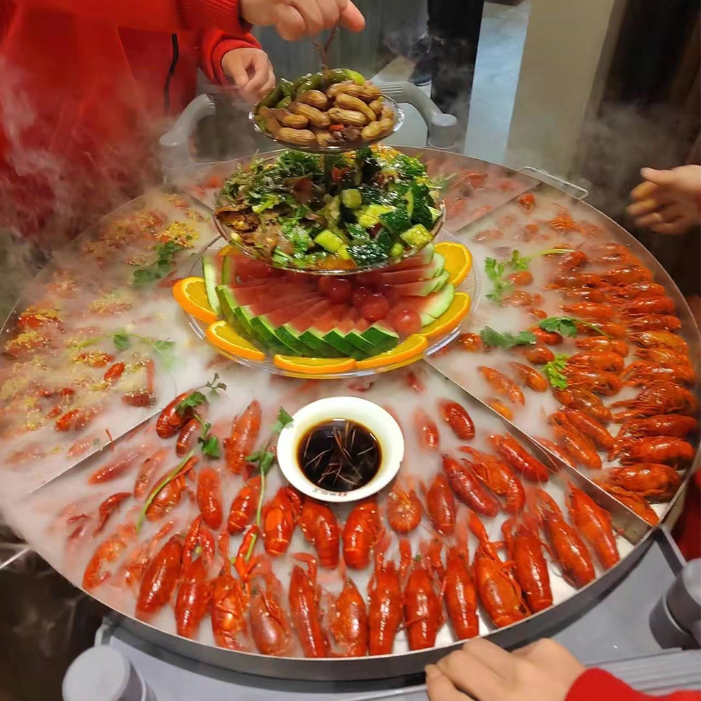 小龙虾大咖盘创意海鲜拼盘盛宴锅商用盘子饭店摆盘304不锈钢