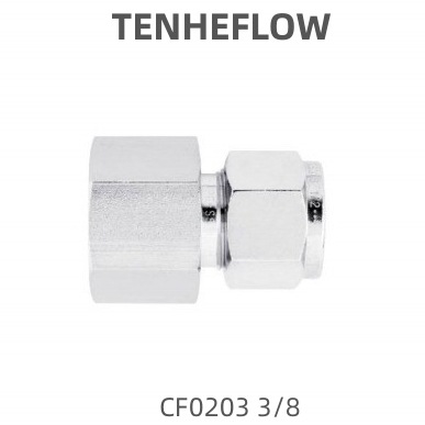 TENHEFLOW304不锈钢卡套接头直通终端内螺纹接头CF0203 3/8
