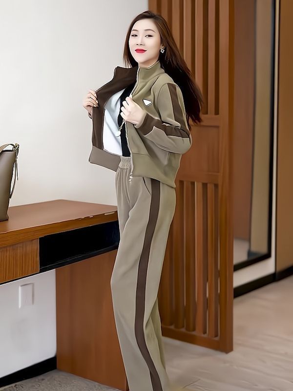 2025春秋季新款运动休闲套装女洋气减龄百搭韩版卫衣跑步服两件套|undefined