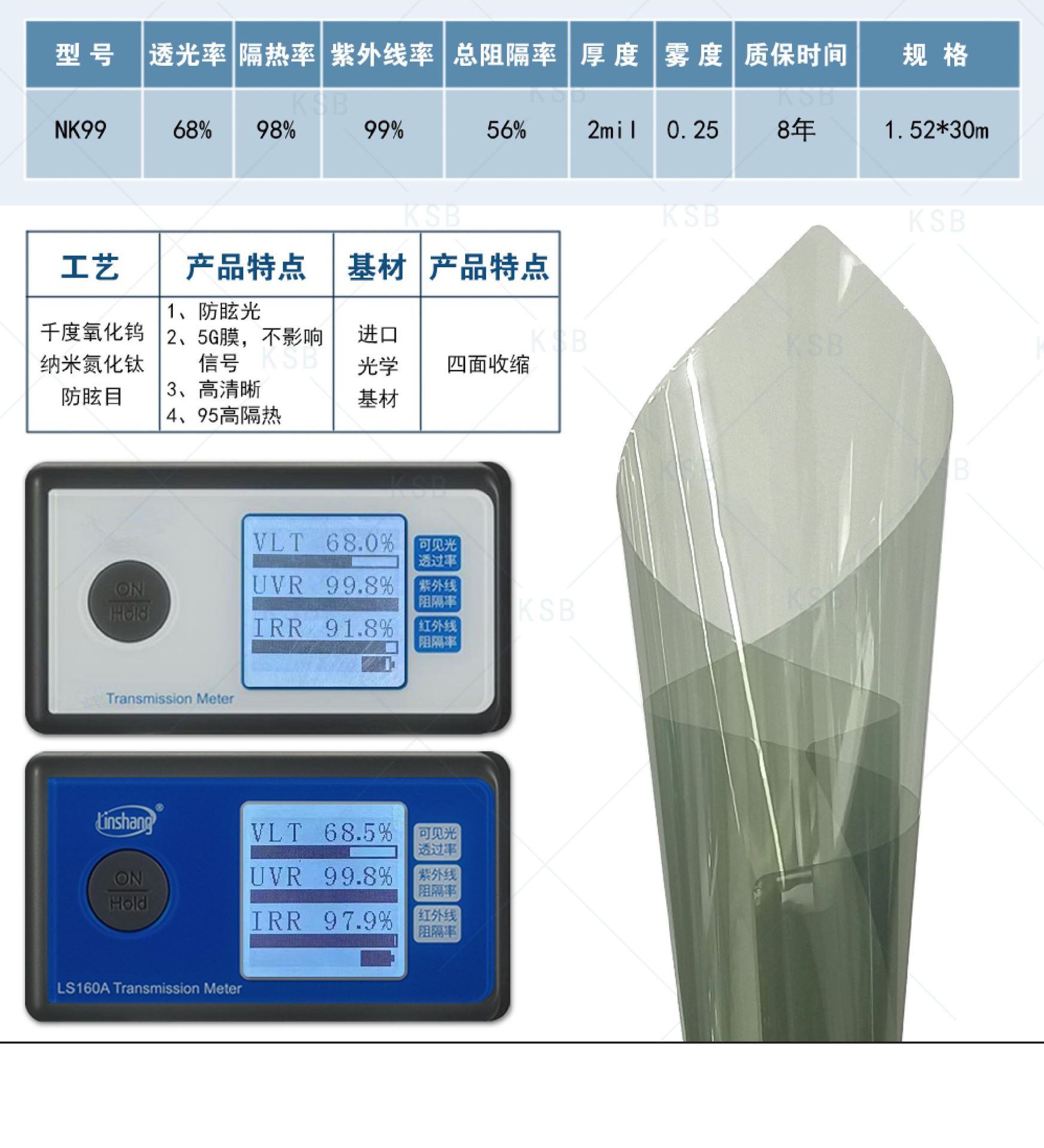 Car film wholesale car insulation glass film explosion-proof sunscreen glass film car solar film wholesale 4S shop