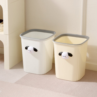 Cream style trash can home cute kitchen living room bedroom dining room office opening large capacity square trash can