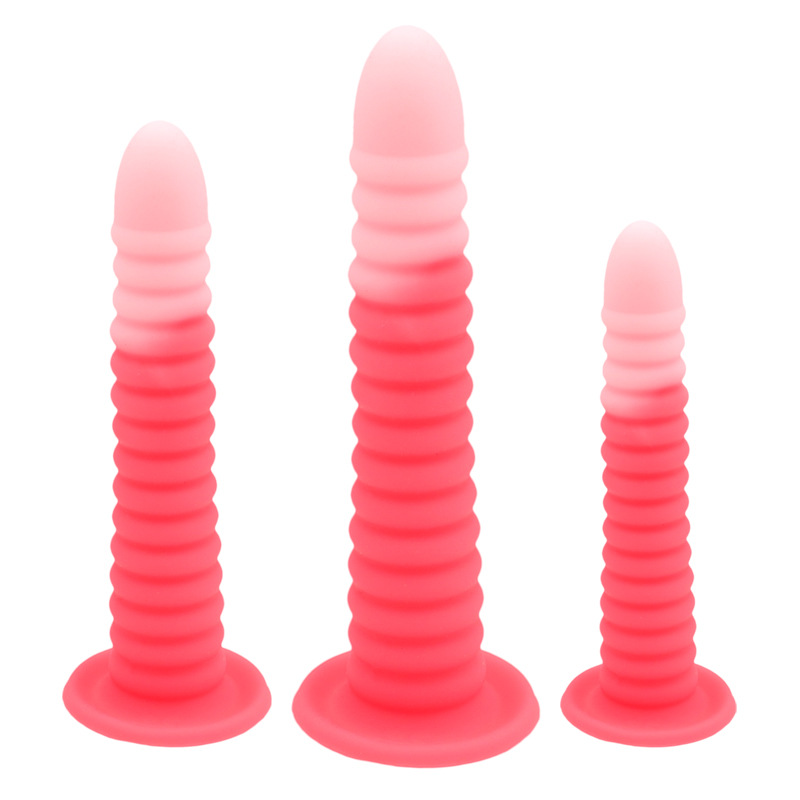 Liquid Silicone Anal Plug with Suction Cup, Textured Large Size, Manual Prostate Toy — detail image 13