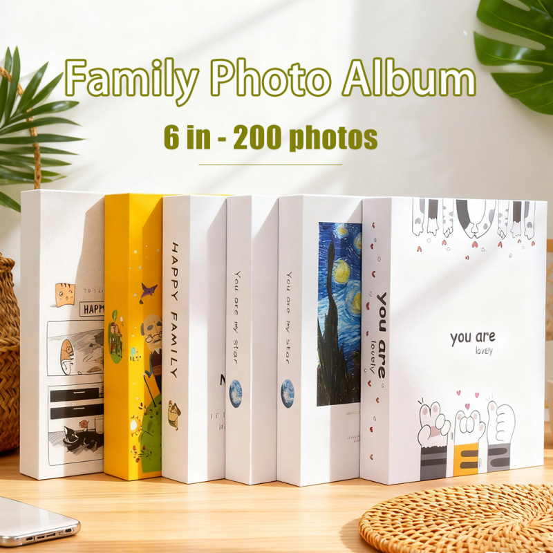 Manicai Laminated 6R8-Inch 100-Page Insert-Type Photo Album Storage Book Photo Album Cross-Border Wholesale in Stock