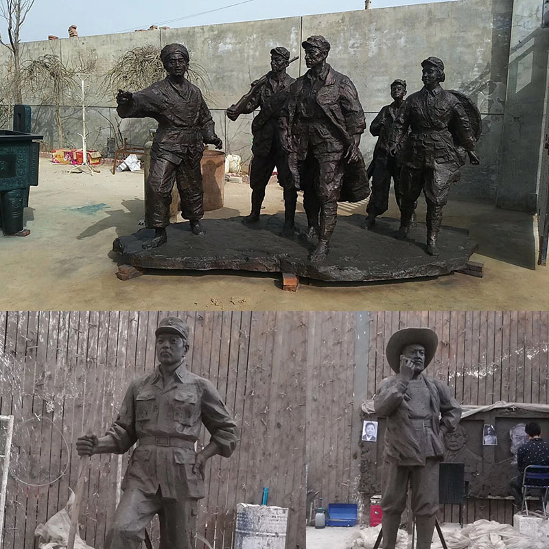 Copper -cast copper figure sculpture outdoor folk farming culture…